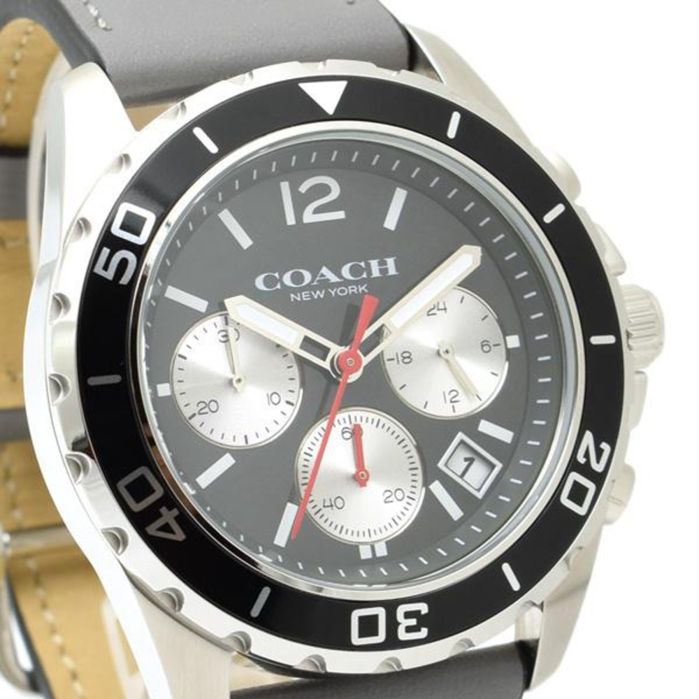🖤🖤 Coach Kent Grey Dial Grey Leather Strap Watch For Men - 14602561 - Picture 9 of 16